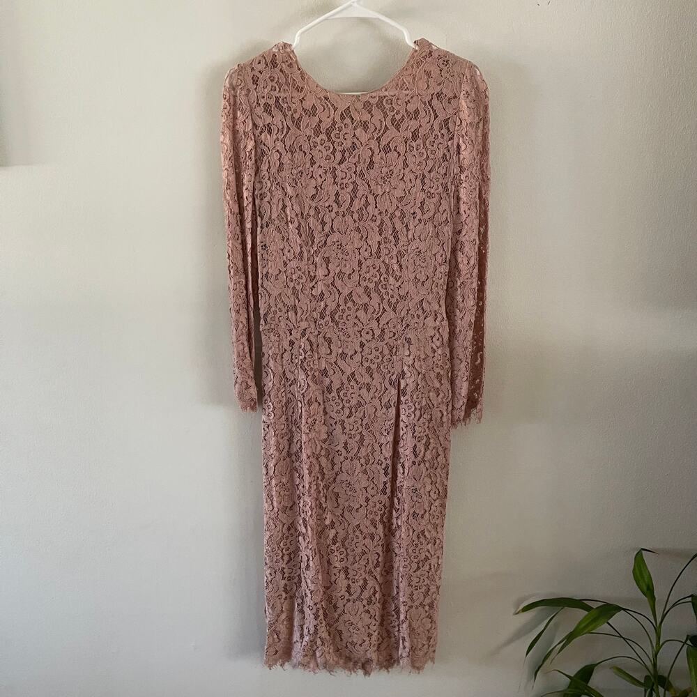Dolce & Gabbana Pink Cordonetto Lace Midi Sheath Dress 48 IT / US 12 Italy